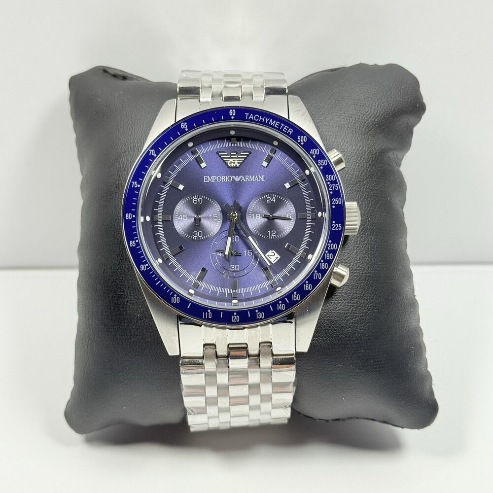 Emporio Armani Sportivo AR6072 Silver/Blue Chronograph Quartz Men’s Watch